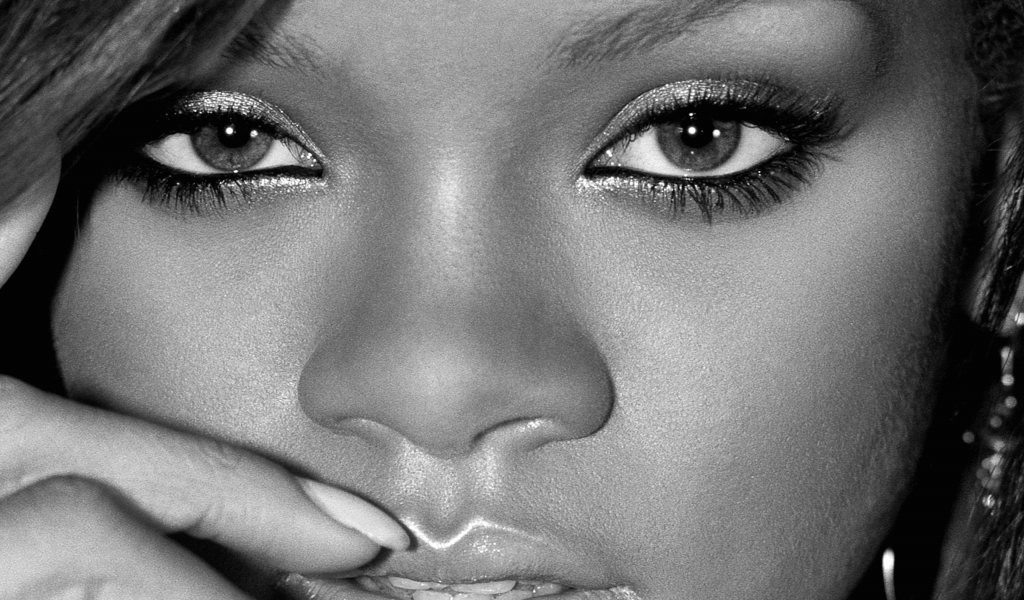 Rihanna Close Up for 1024 x 600 widescreen resolution