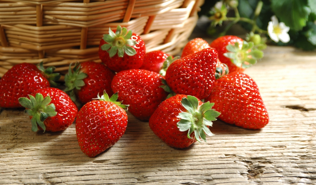 Ripe strawberries for 1024 x 600 widescreen resolution