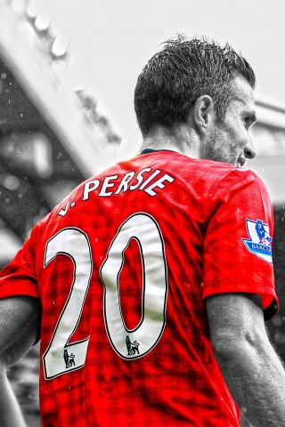 Robin van Persie Black and Red for 320 x 480 iPhone resolution
