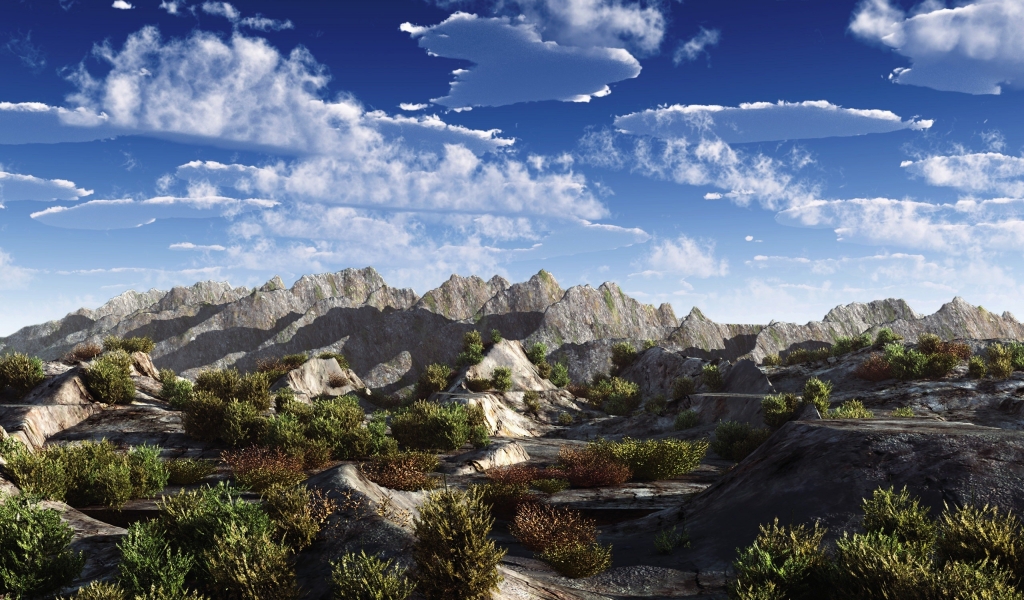Rocky landscape for 1024 x 600 widescreen resolution