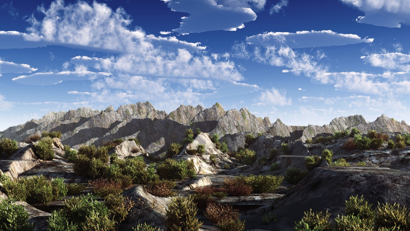 Rocky landscape for 1600 x 900 HDTV resolution