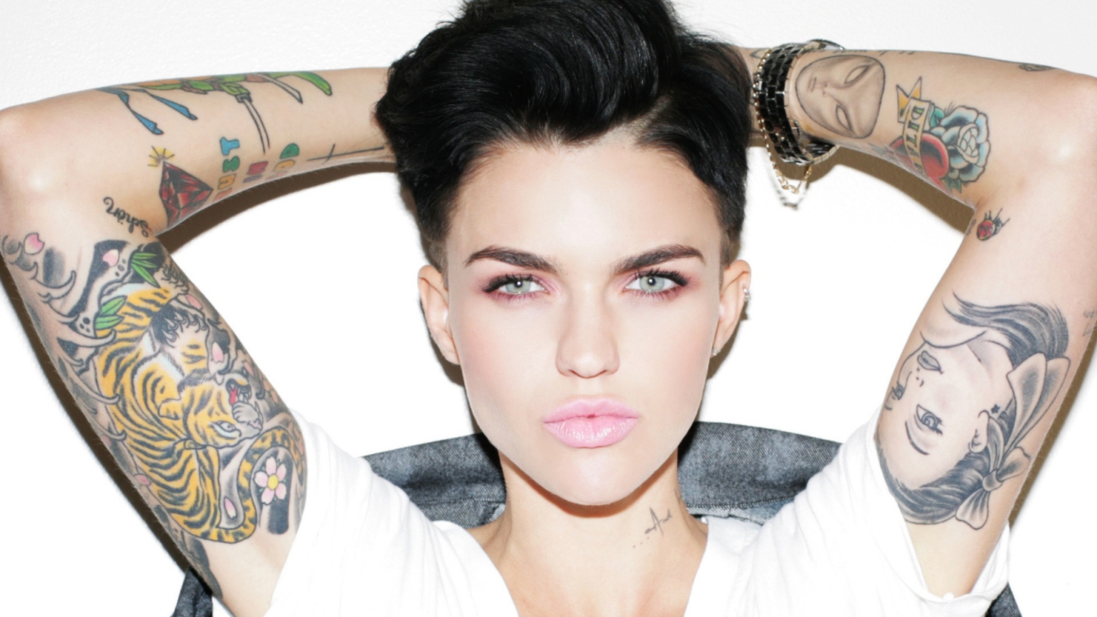 Ruby Rose Tattoos for 1536 x 864 HDTV resolution
