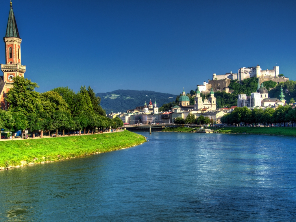 Salzach River Salzburg  for 1024 x 768 resolution