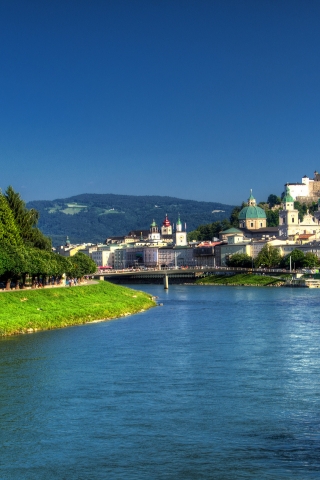 Salzach River Salzburg  for 320 x 480 iPhone resolution