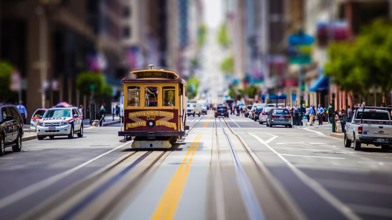 San Francisco Vintage Tram for 1280 x 720 HDTV 720p resolution