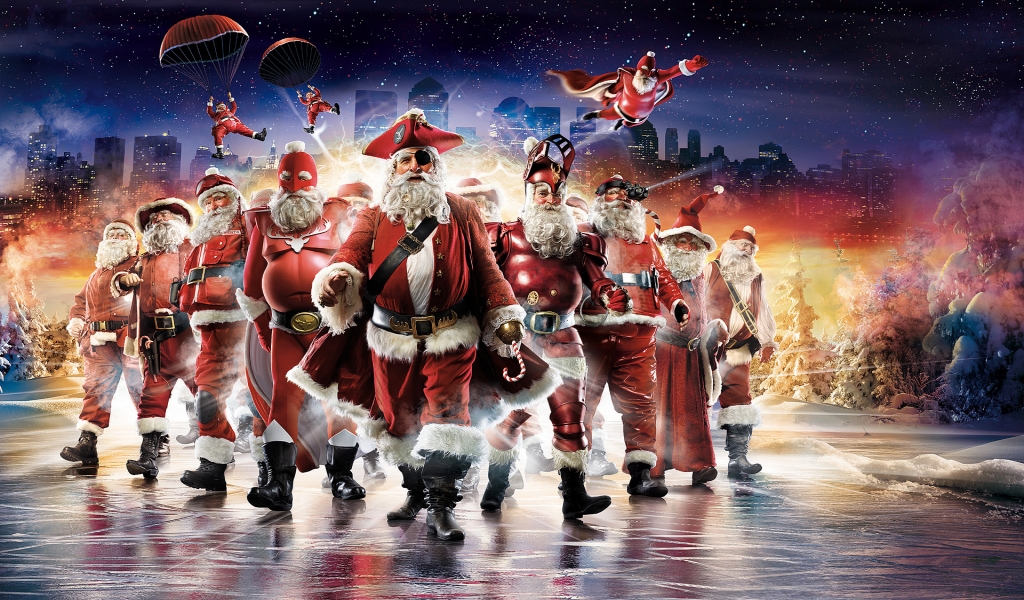 Santa Heroes for 1024 x 600 widescreen resolution