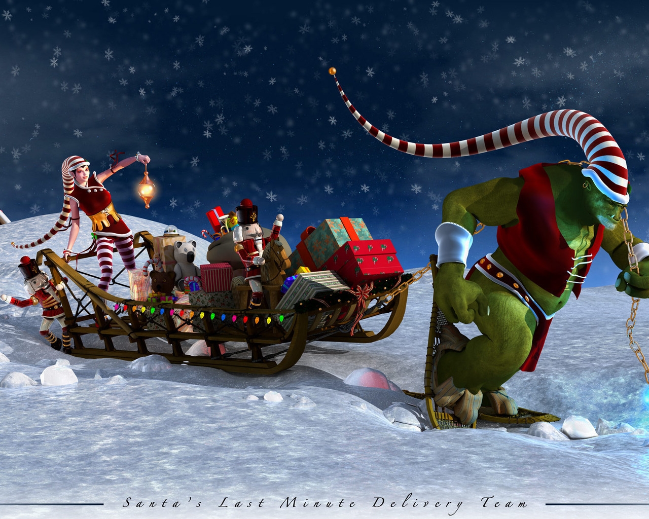 Santa Last Minute Delivery for 1280 x 1024 resolution