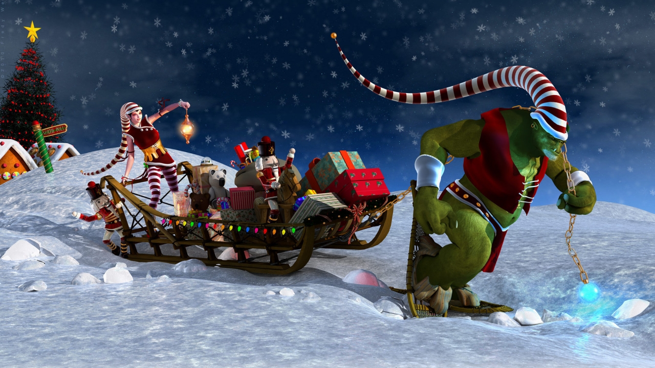 Santa Last Minute Delivery for 1280 x 720 HDTV 720p resolution
