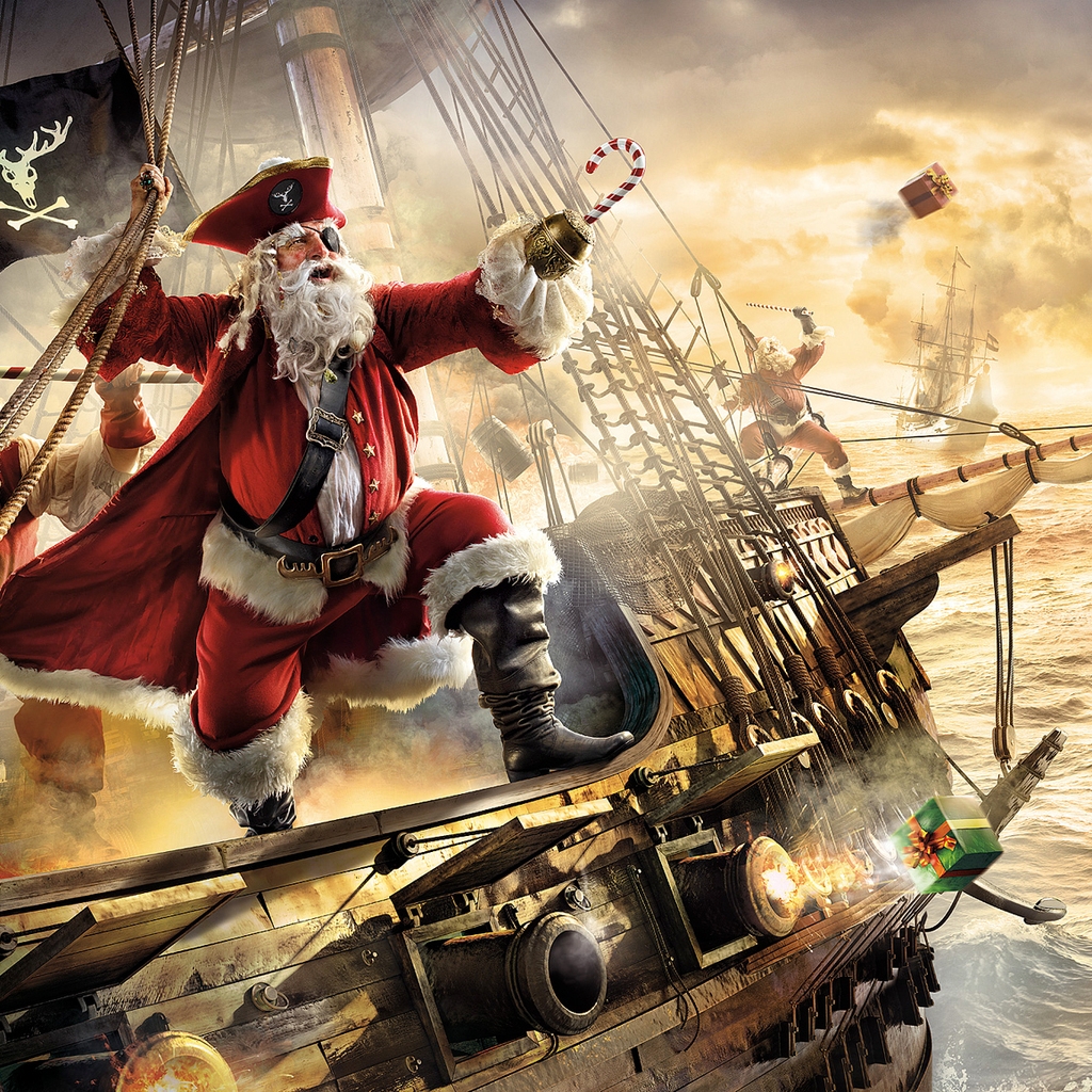 Santa Pirate for 1024 x 1024 iPad resolution