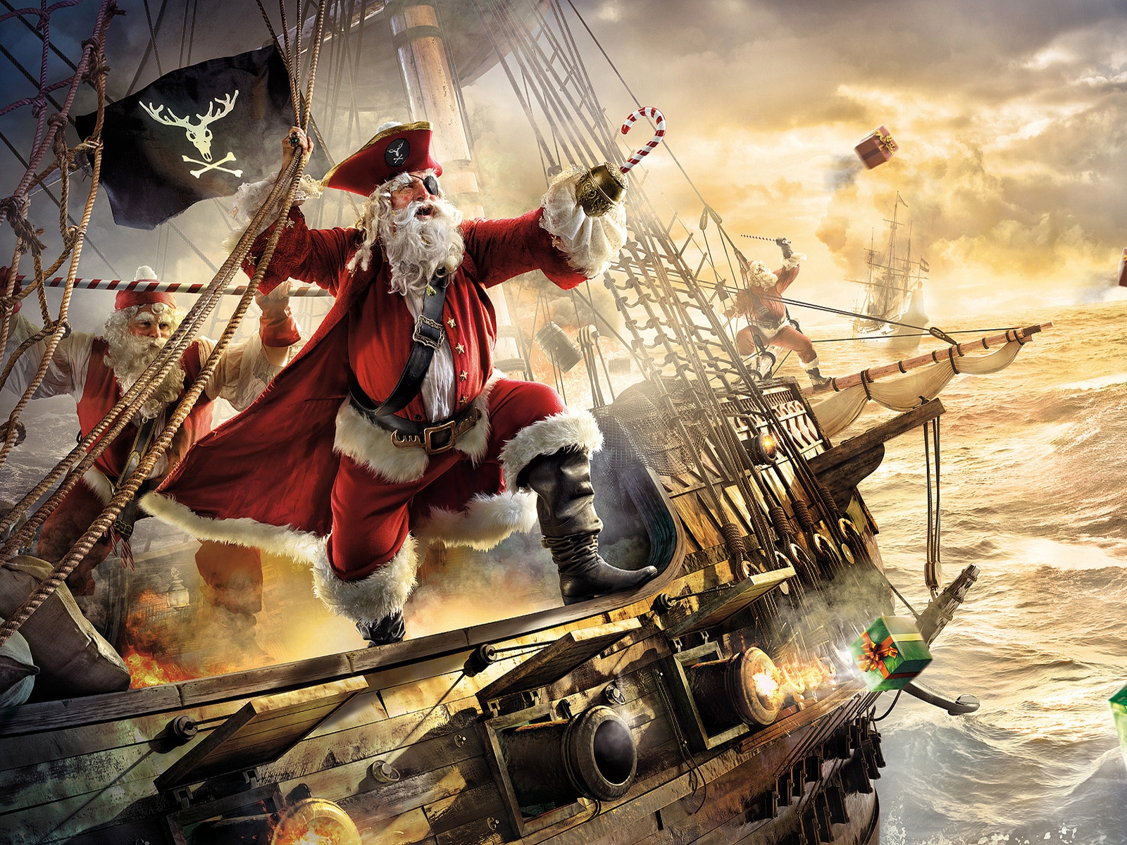 Santa Pirate for 1600 x 1200 resolution