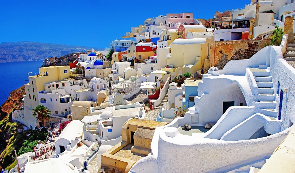Santorini Oia Greece for 1024 x 600 widescreen resolution