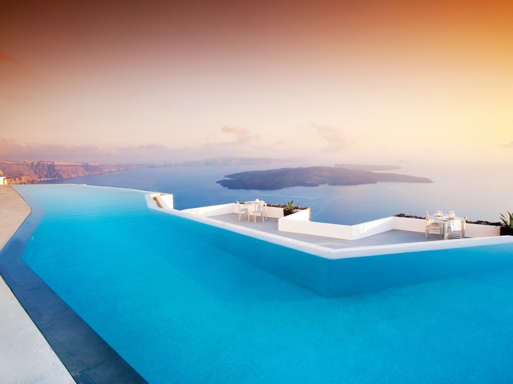 Santorini Pool for 1024 x 768 resolution