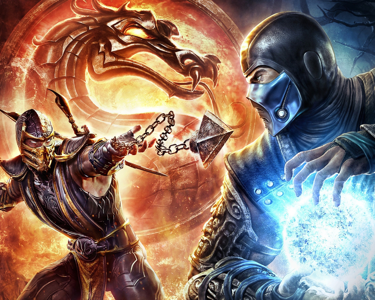 Scorpions vs Sub Zero Mortal Kombat for 1280 x 1024 resolution