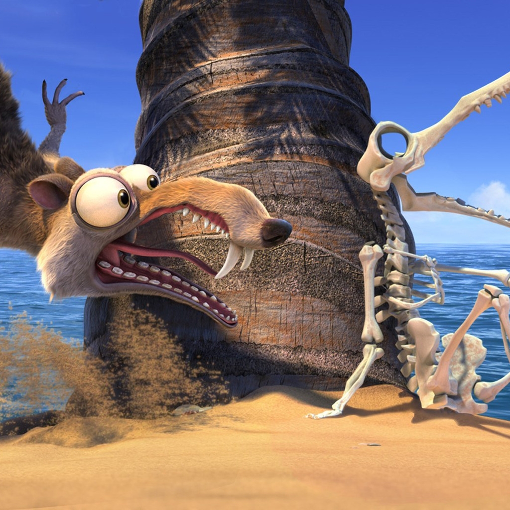Scrat and Skeleton for 1024 x 1024 iPad resolution