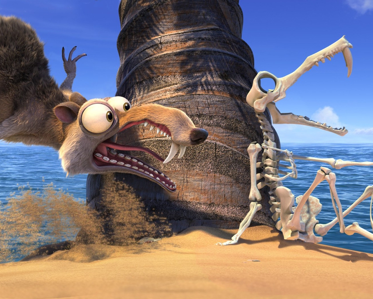 Scrat and Skeleton for 1280 x 1024 resolution