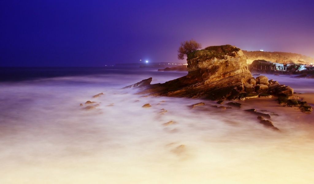Sea Rock Landscape for 1024 x 600 widescreen resolution