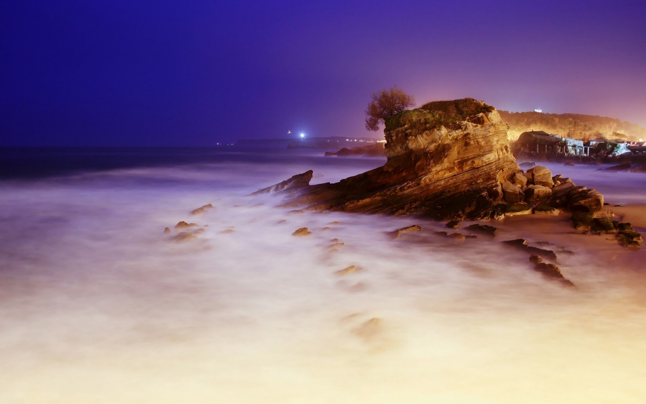 Sea Rock Landscape for 1280 x 800 widescreen resolution