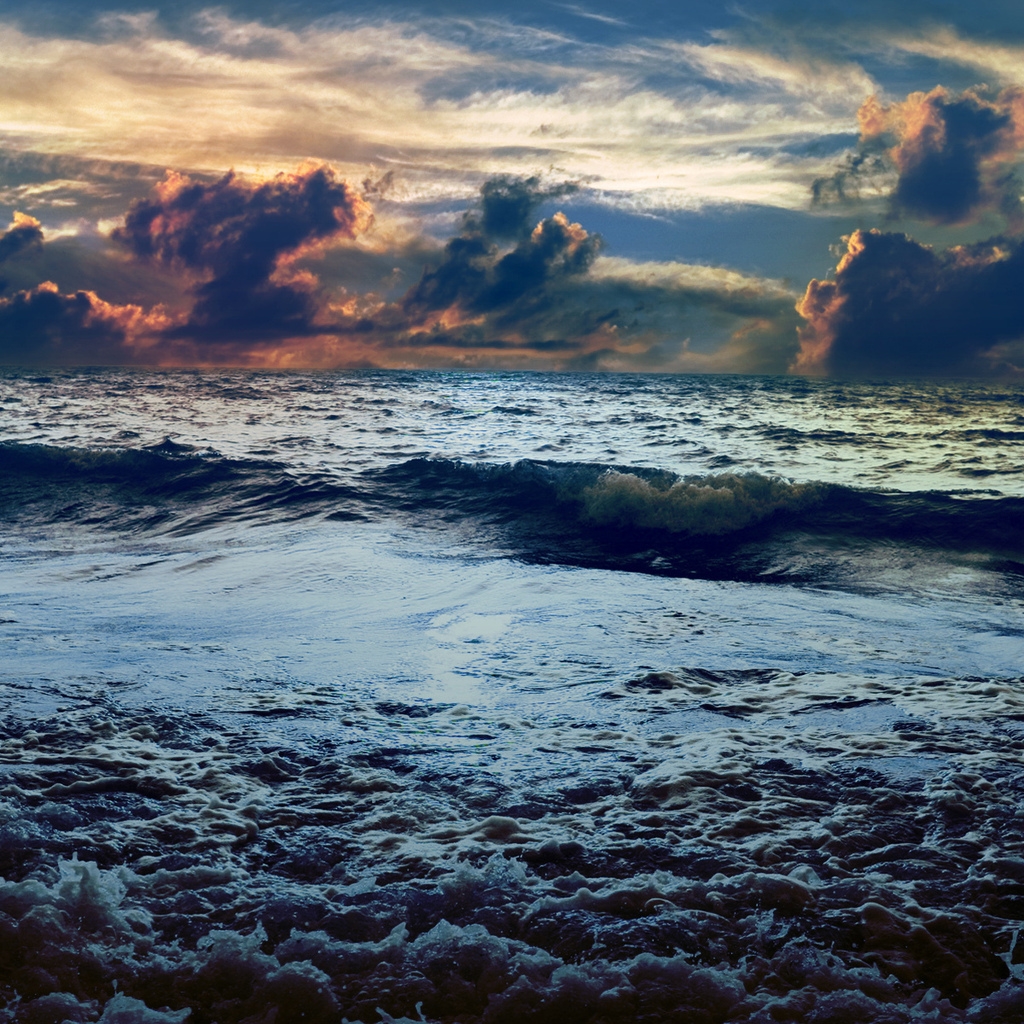 Sea Waves Landscape for 1024 x 1024 iPad resolution