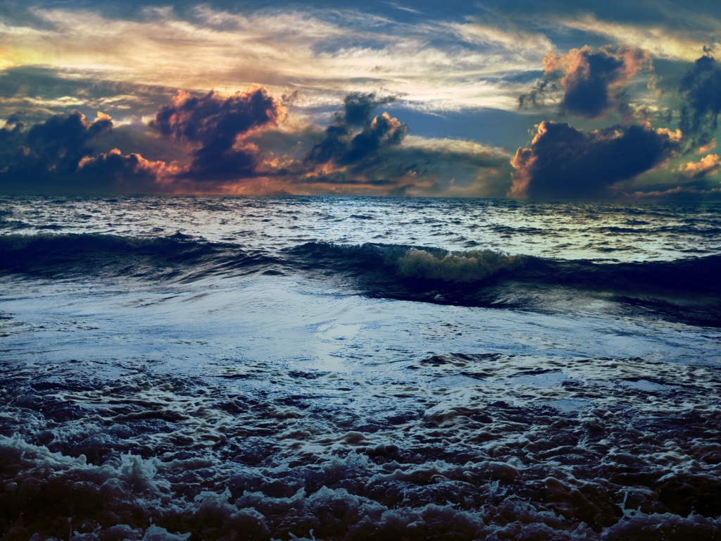 Sea Waves Landscape for 1024 x 768 resolution