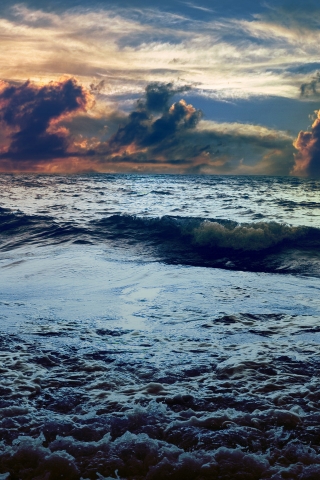 Sea Waves Landscape for 320 x 480 iPhone resolution