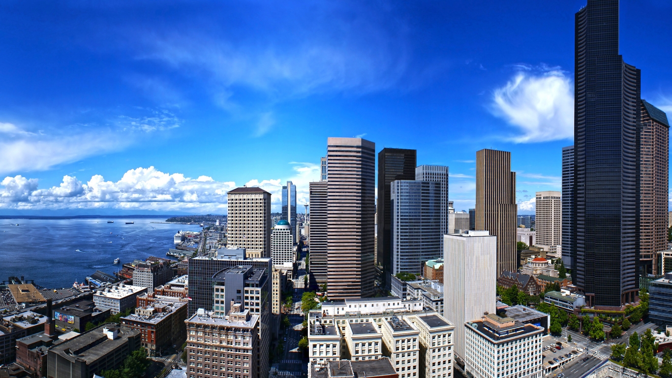 Seattle Town for 1366 x 768 HDTV resolution