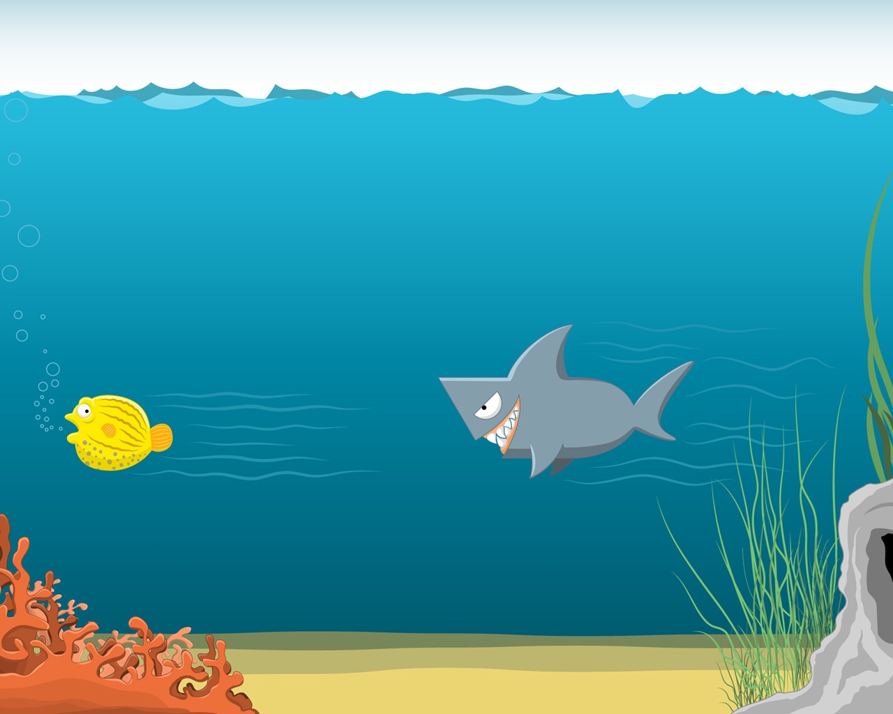 Shark blowfish for 1280 x 1024 resolution