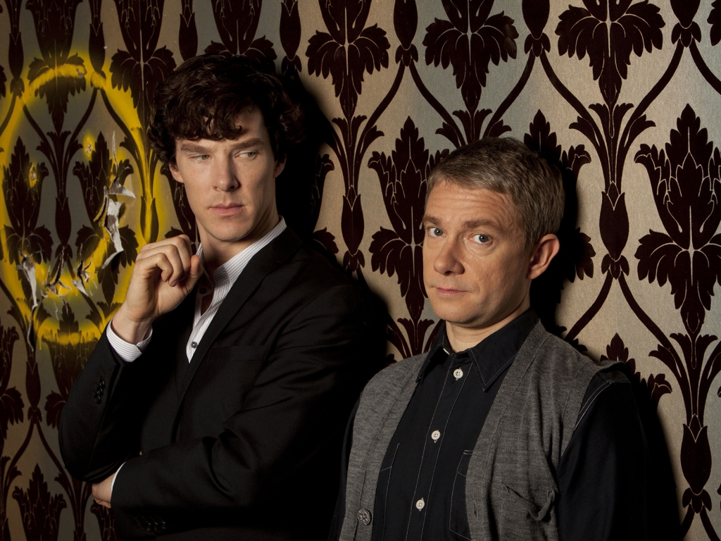 Sherlock and John for 1024 x 768 resolution