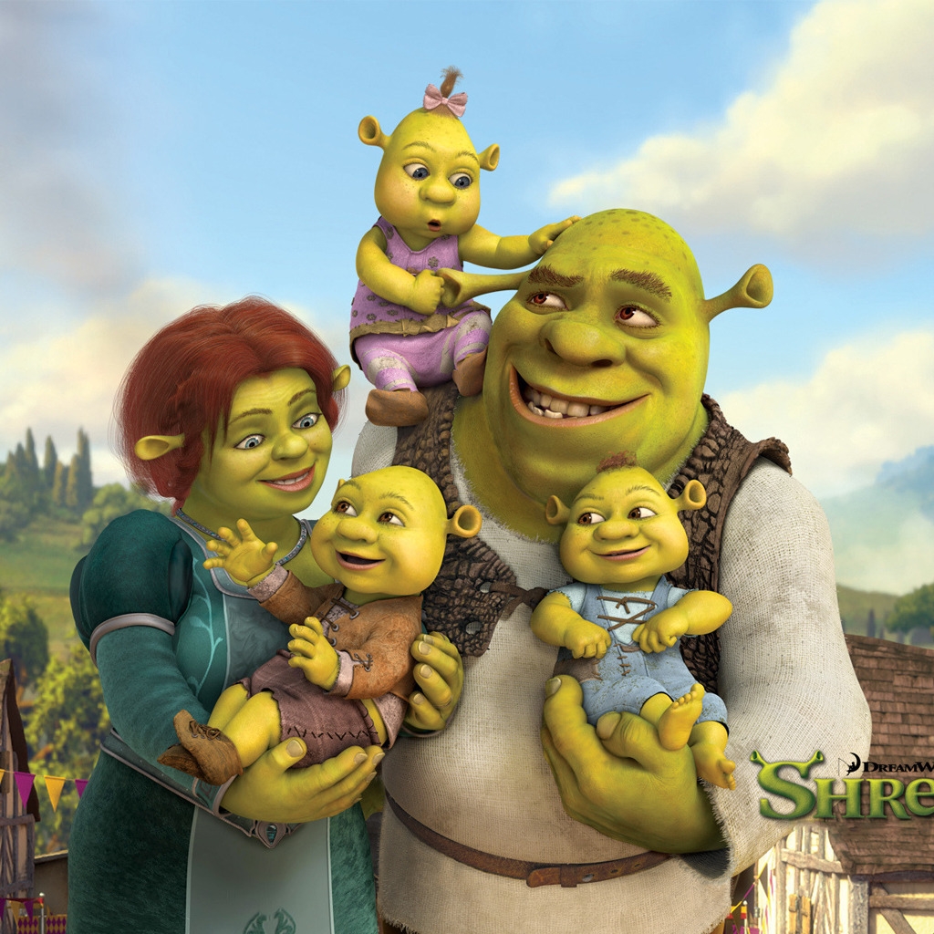 Shreks Family for 1024 x 1024 iPad resolution