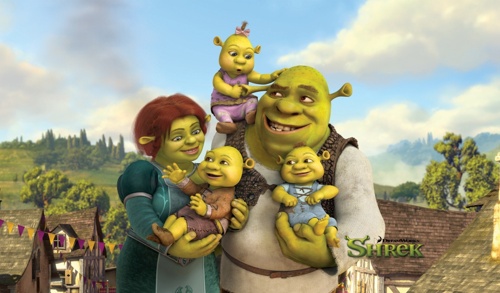 Shreks Family for 1024 x 600 widescreen resolution