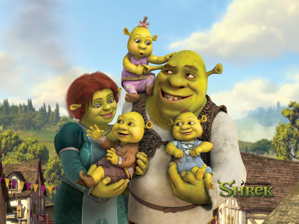 Shreks Family for 1024 x 768 resolution