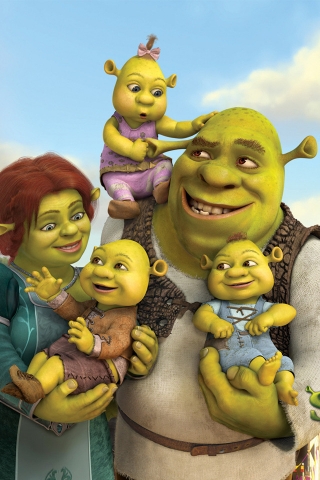 Shreks Family for 320 x 480 iPhone resolution