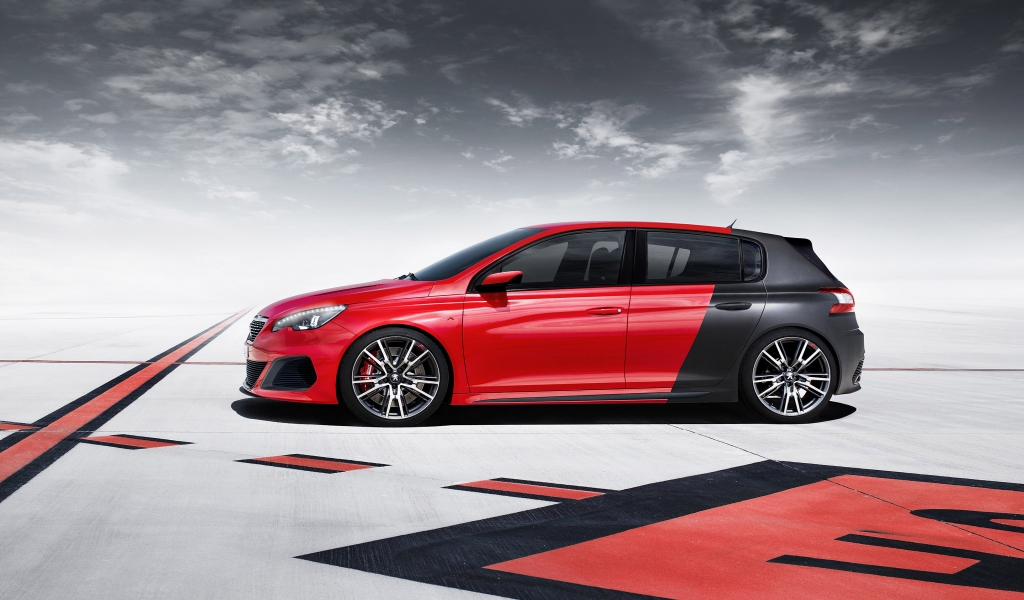 Side of Peugeot 308 R for 1024 x 600 widescreen resolution