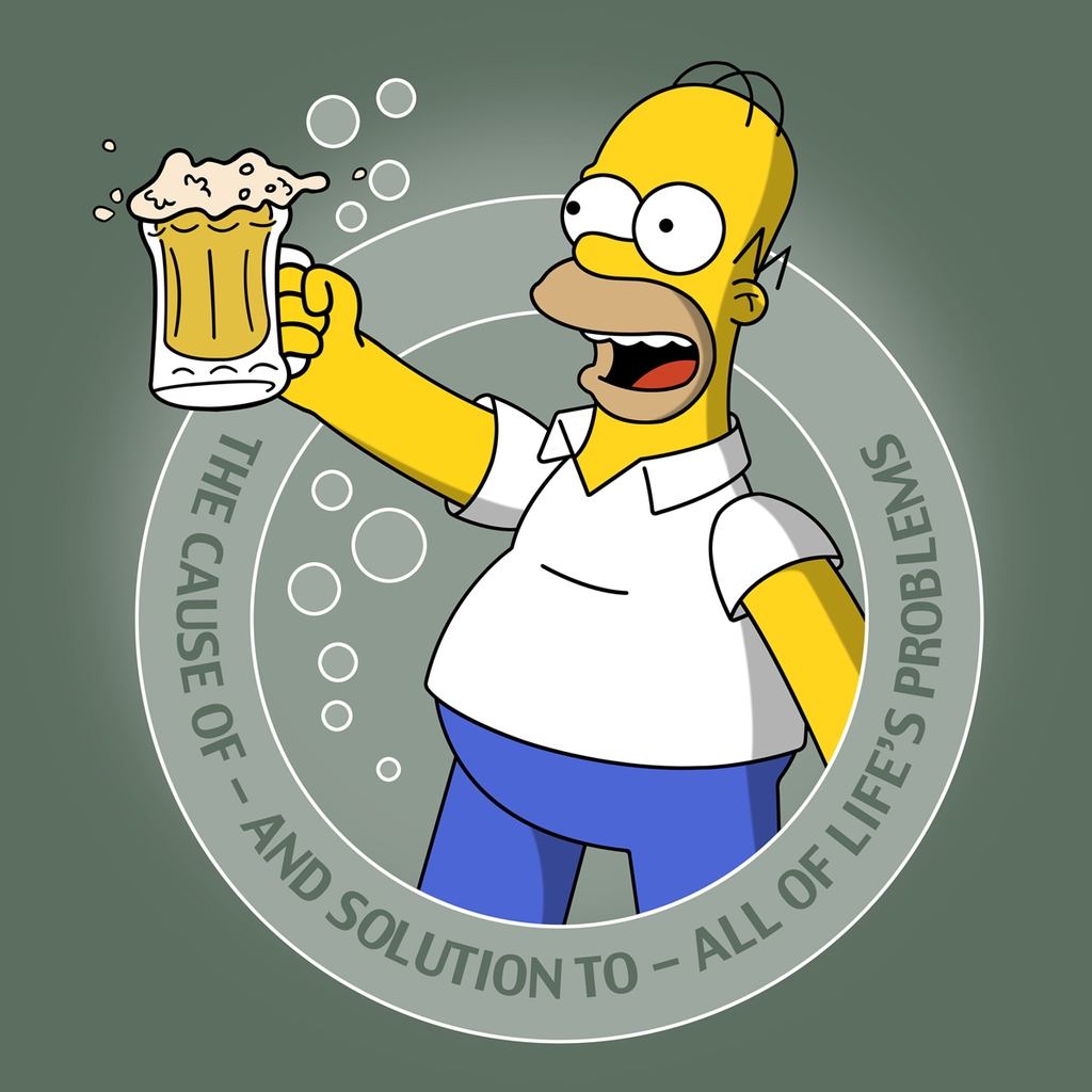 Simpsons and Beer for 1024 x 1024 iPad resolution