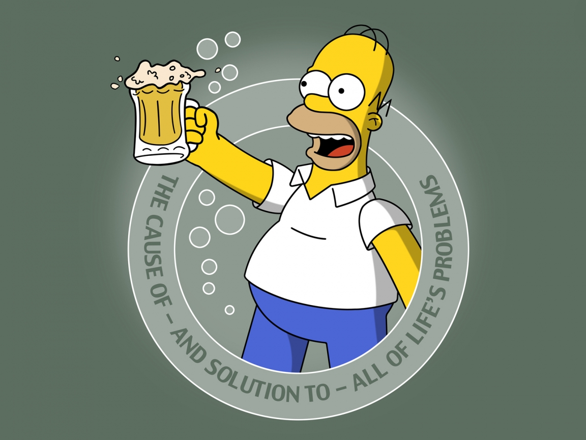 Simpsons and Beer for 1152 x 864 resolution