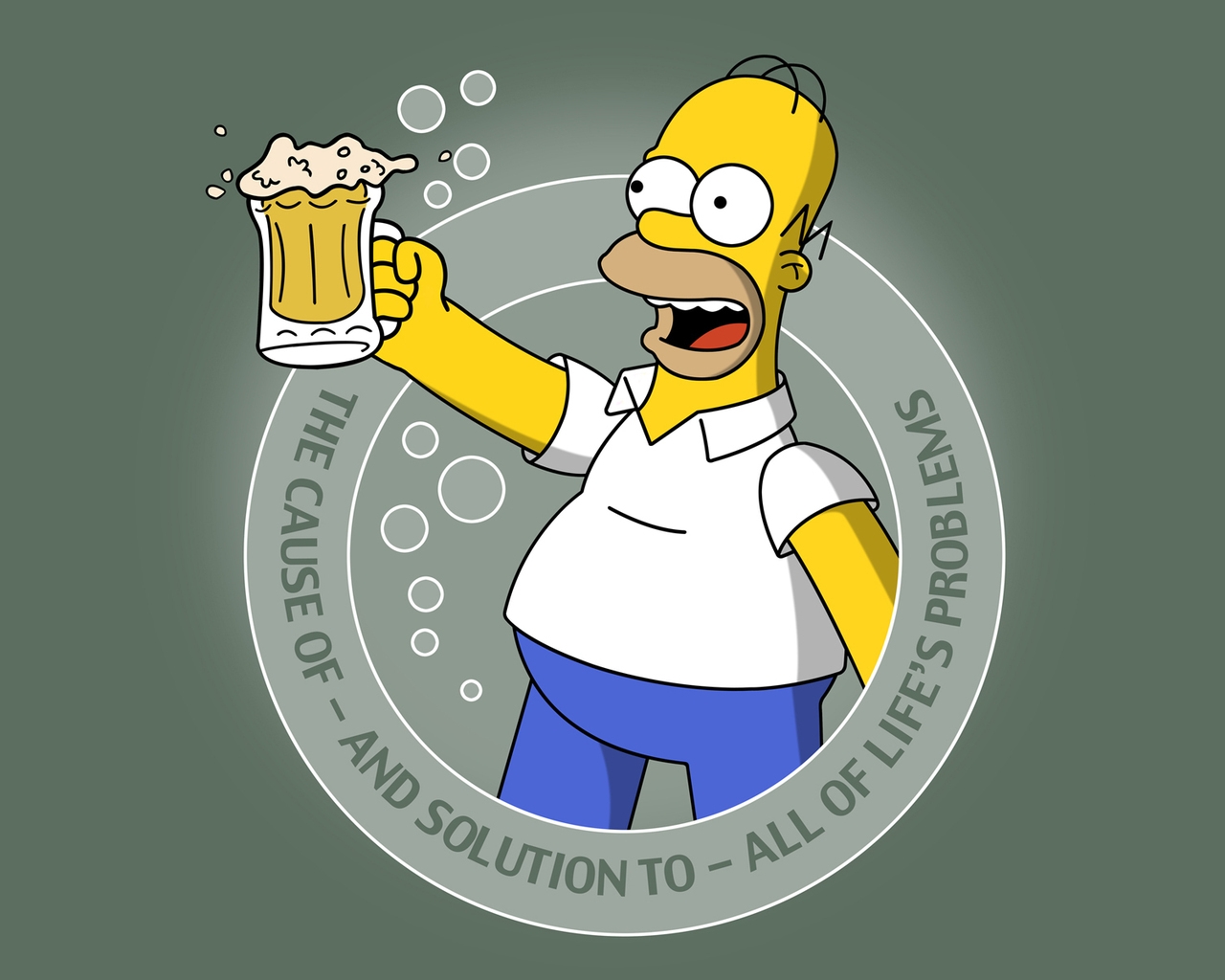 Simpsons and Beer for 1280 x 1024 resolution