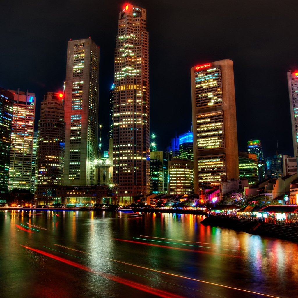 Singapore Night View for 1024 x 1024 iPad resolution