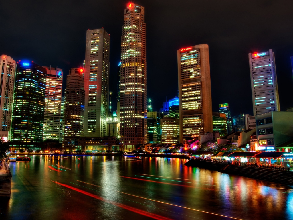 Singapore Night View for 1024 x 768 resolution