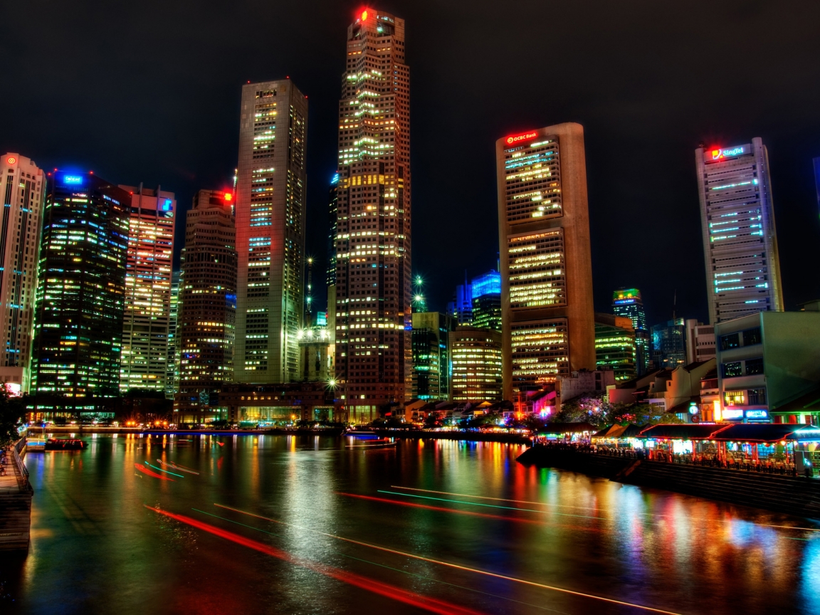 Singapore Night View for 1152 x 864 resolution