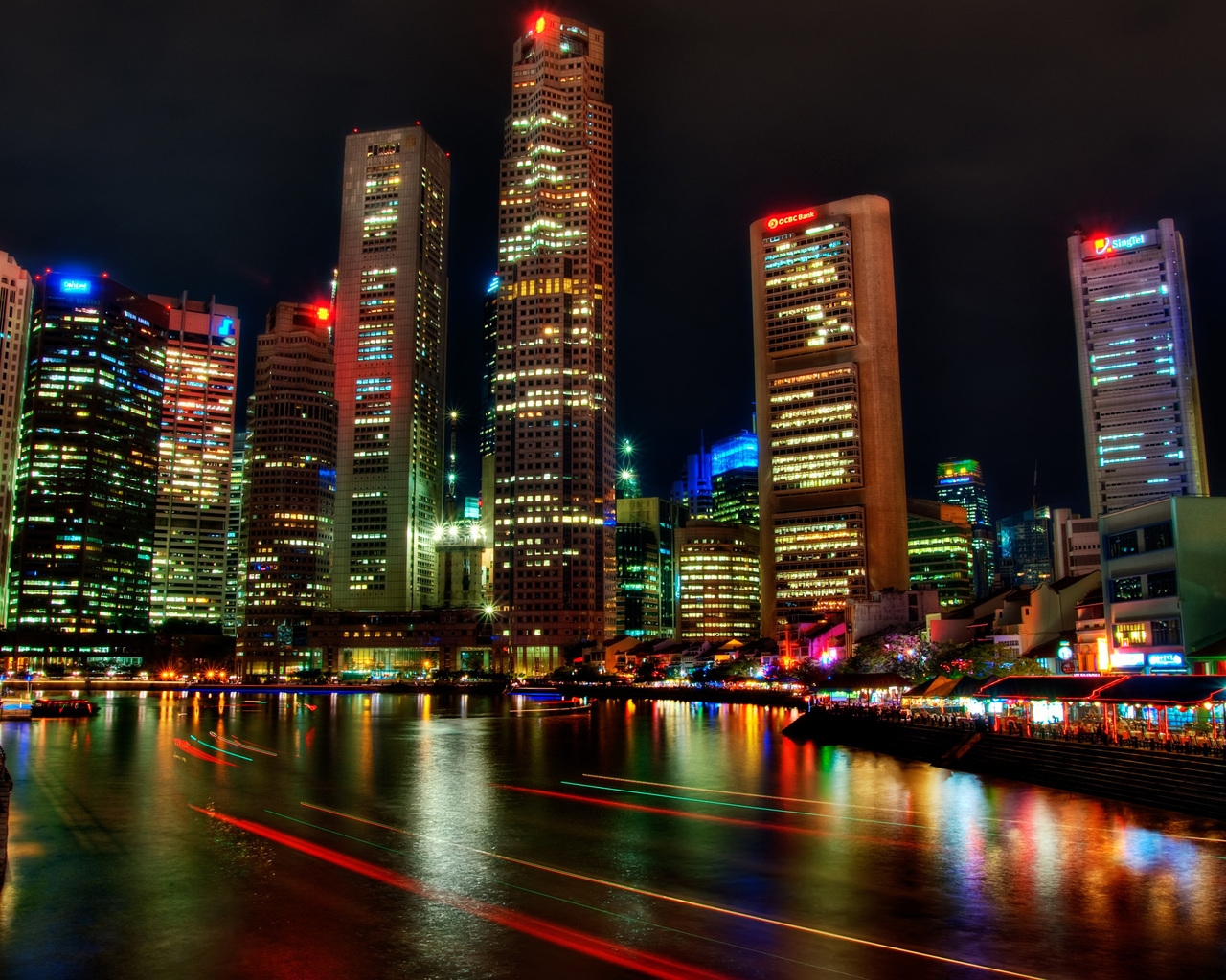 Singapore Night View for 1280 x 1024 resolution