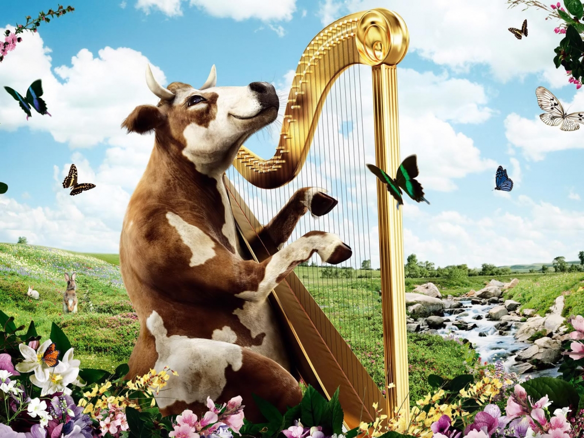 Singing Cow 1152 X 864 Wallpaper