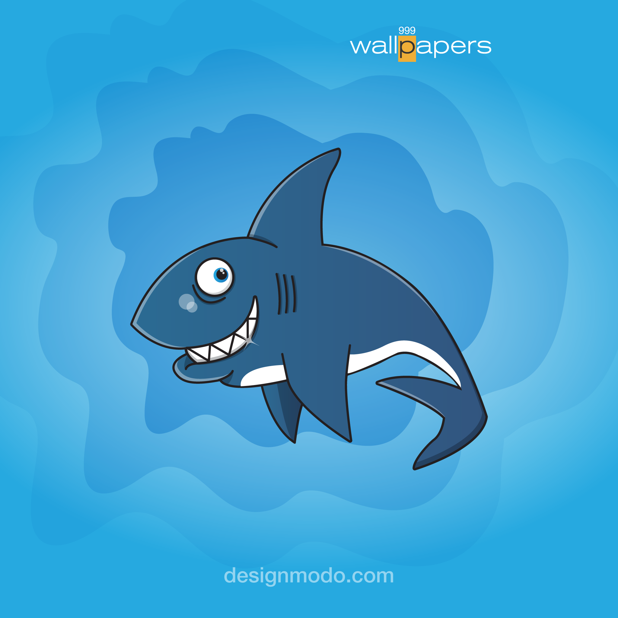 Smiling Shark for 2048 x 2048 New iPad resolution