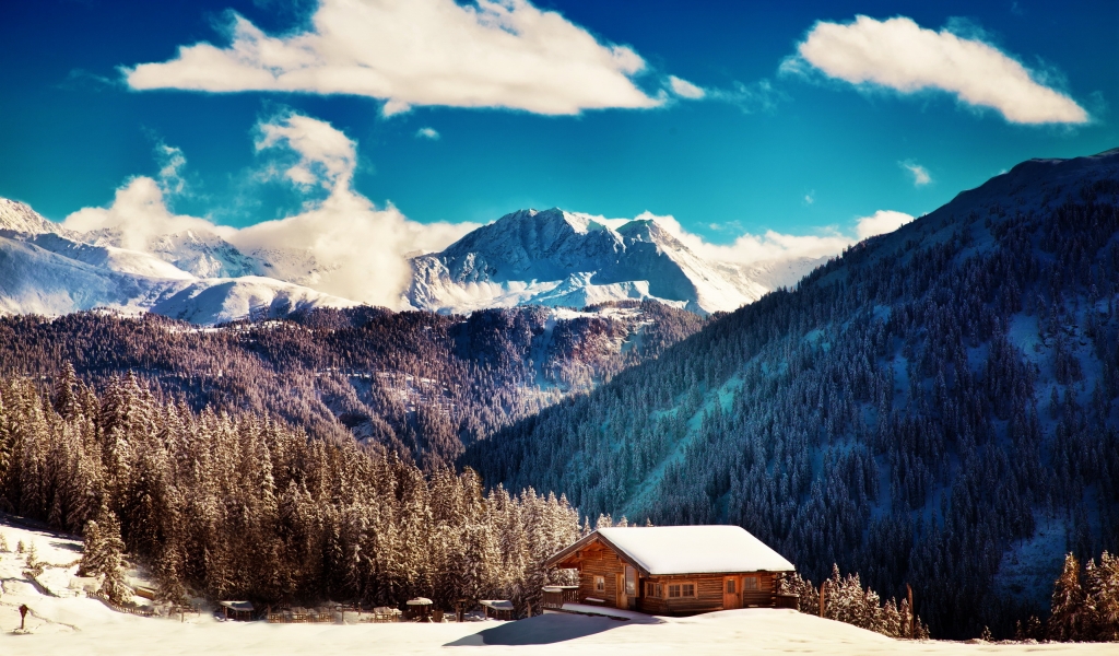 Smoky Mountains Cabin for 1024 x 600 widescreen resolution