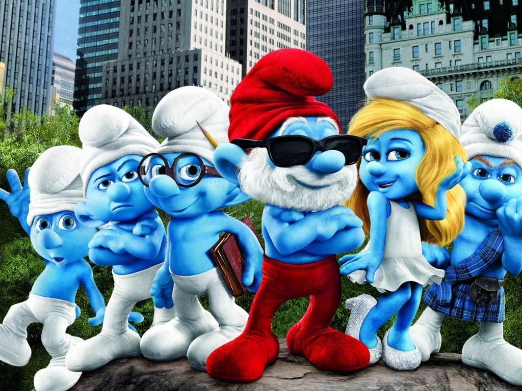 Smurfs Movie for 1024 x 768 resolution