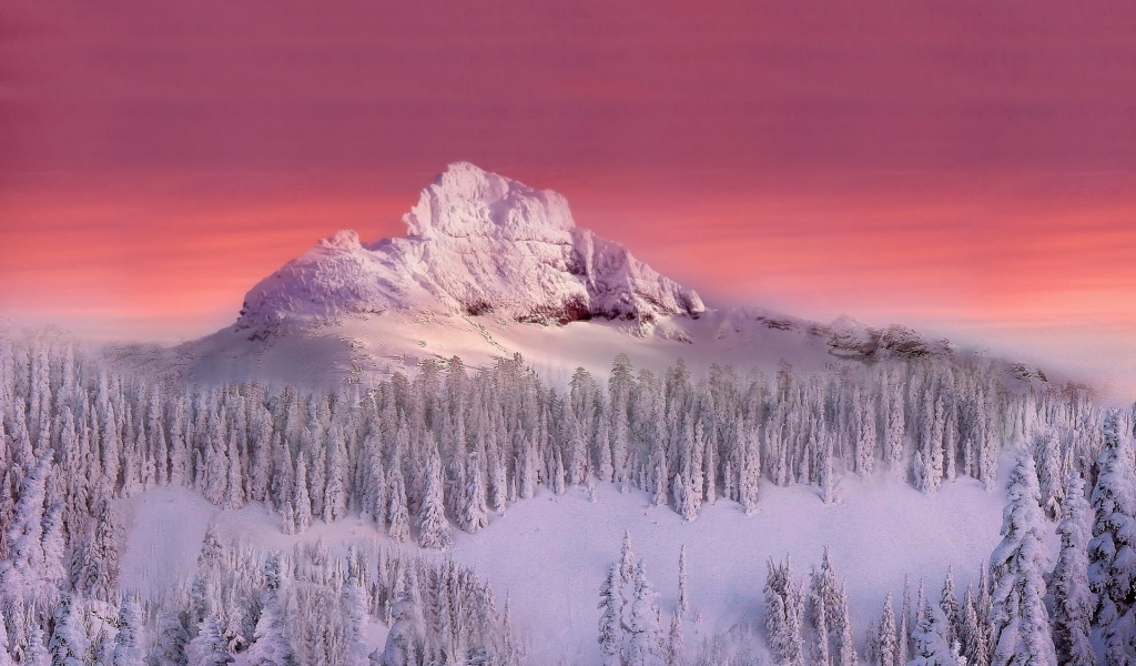 Snow Winter Mountain for 1024 x 600 widescreen resolution