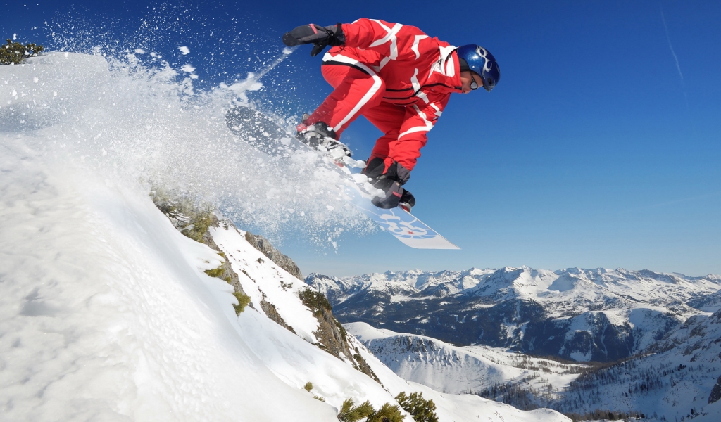 Snowboarding High In The Sky for 1024 x 600 widescreen resolution