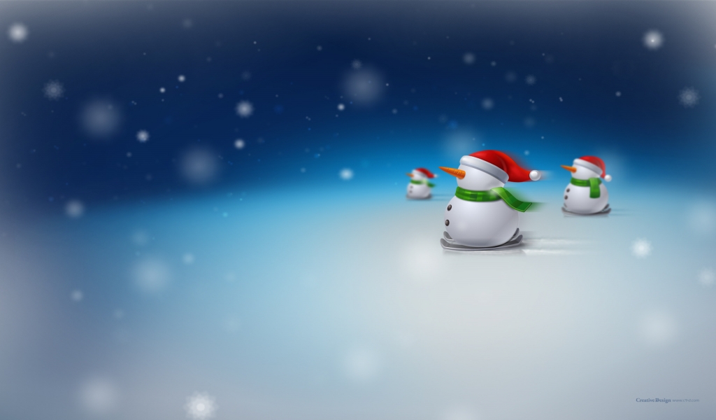 Snowman for 1024 x 600 widescreen resolution