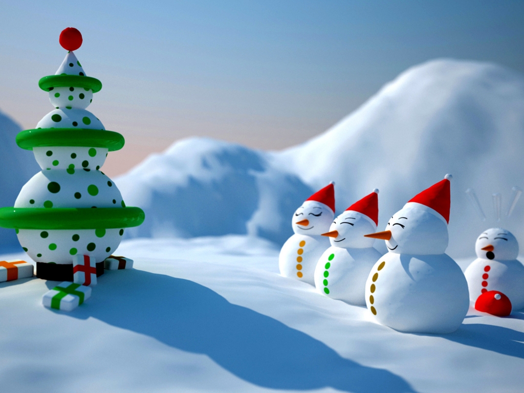 Snowman Christmas for 1024 x 768 resolution