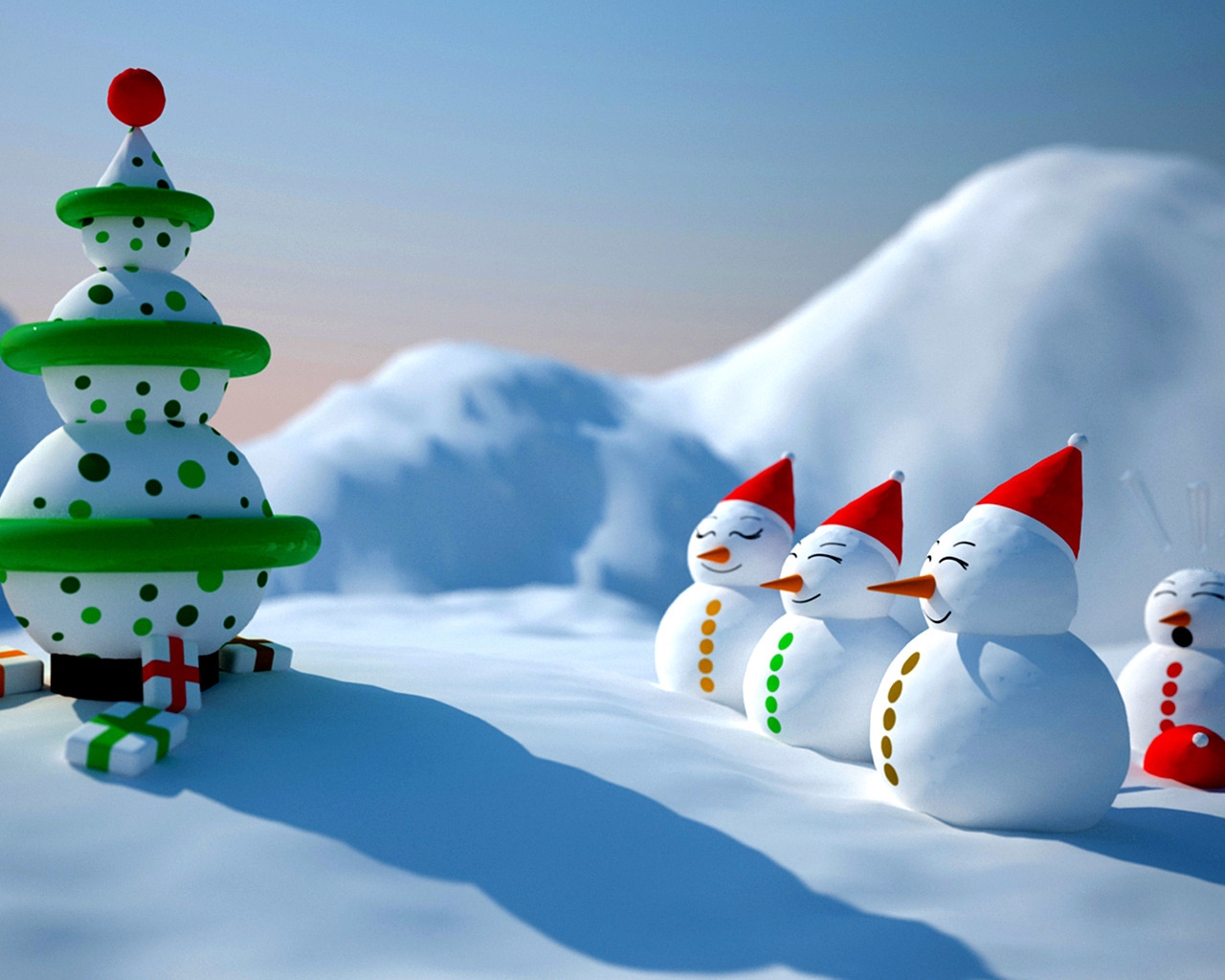 Snowman Christmas for 1280 x 1024 resolution