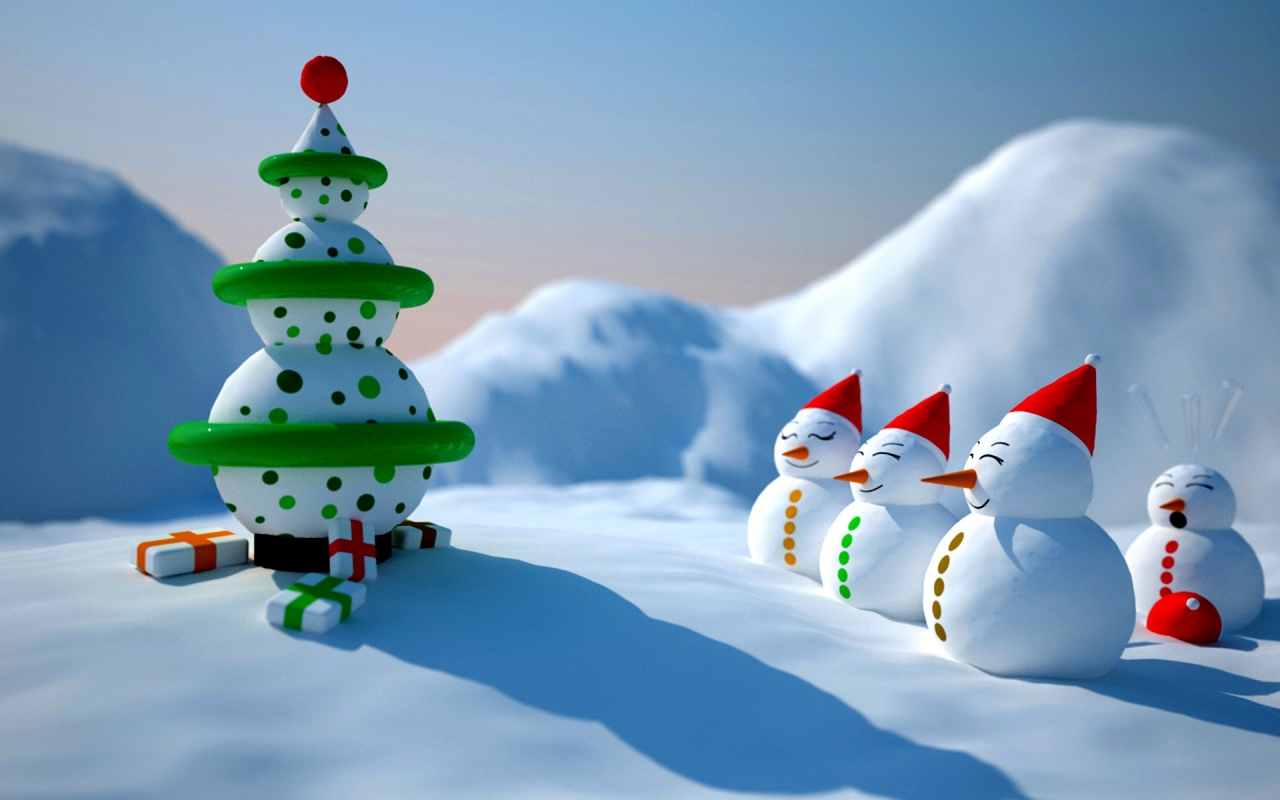 Snowman Christmas for 1280 x 800 widescreen resolution