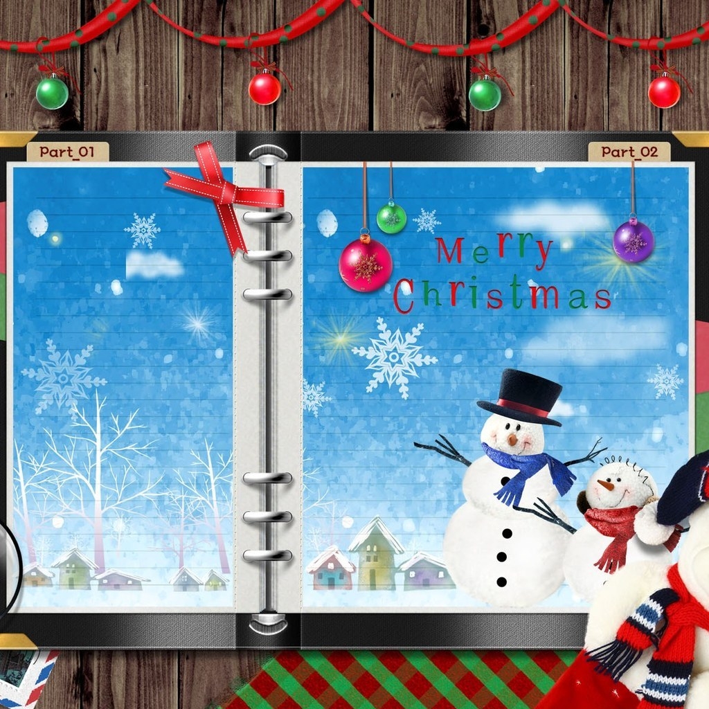 Snowman Christmas Card for 1024 x 1024 iPad resolution